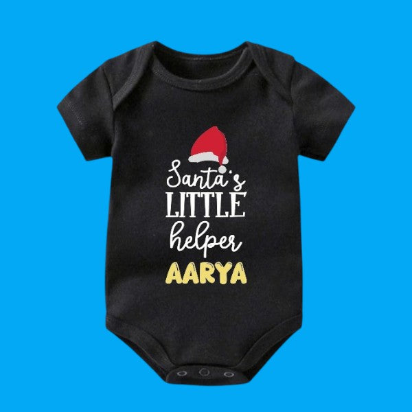 Santa's little helper Unisex Romper / T-Shirt - With Custom Name