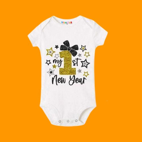 1st new year Unisex Romper / T-Shirt - With Custom Name