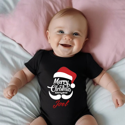 Merry Christmas everyone Unisex Romper / T-Shirt - With Custom Name