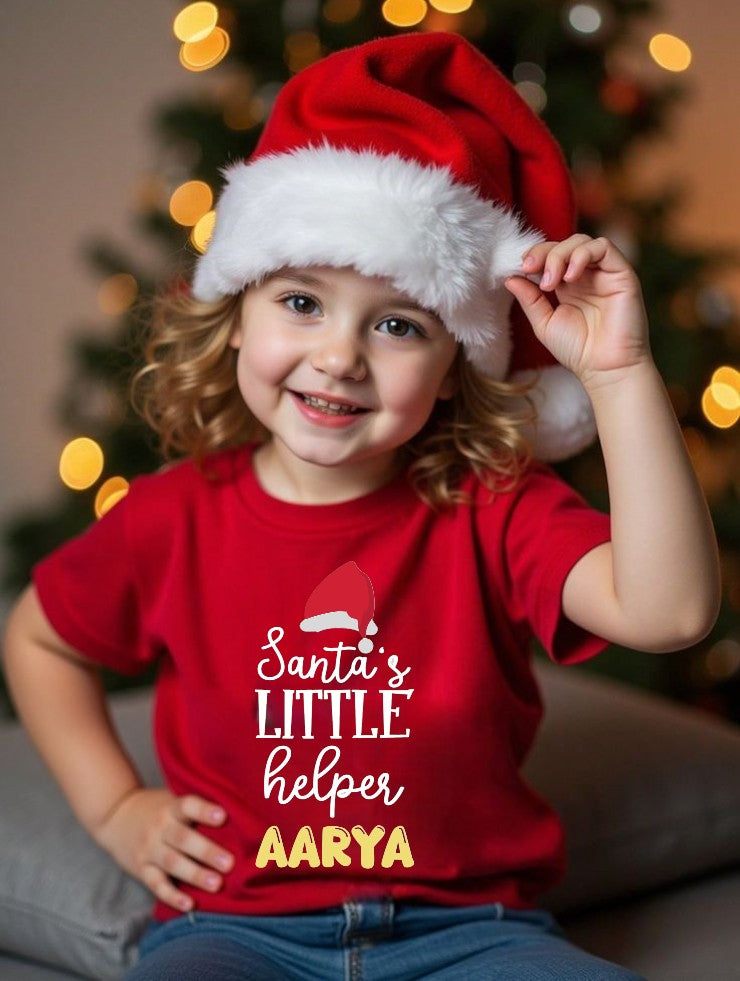 Santa's little helper Unisex Romper / T-Shirt - With Custom Name