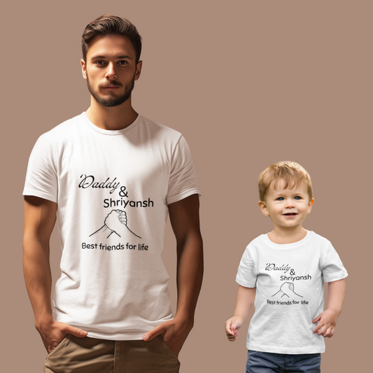 Daddy & Baby's name - Best Friends for Life : Tshirt Combo