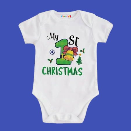 Avery'S 1St Christmas Unisex Romper  / T-Shirt - With Custom Name