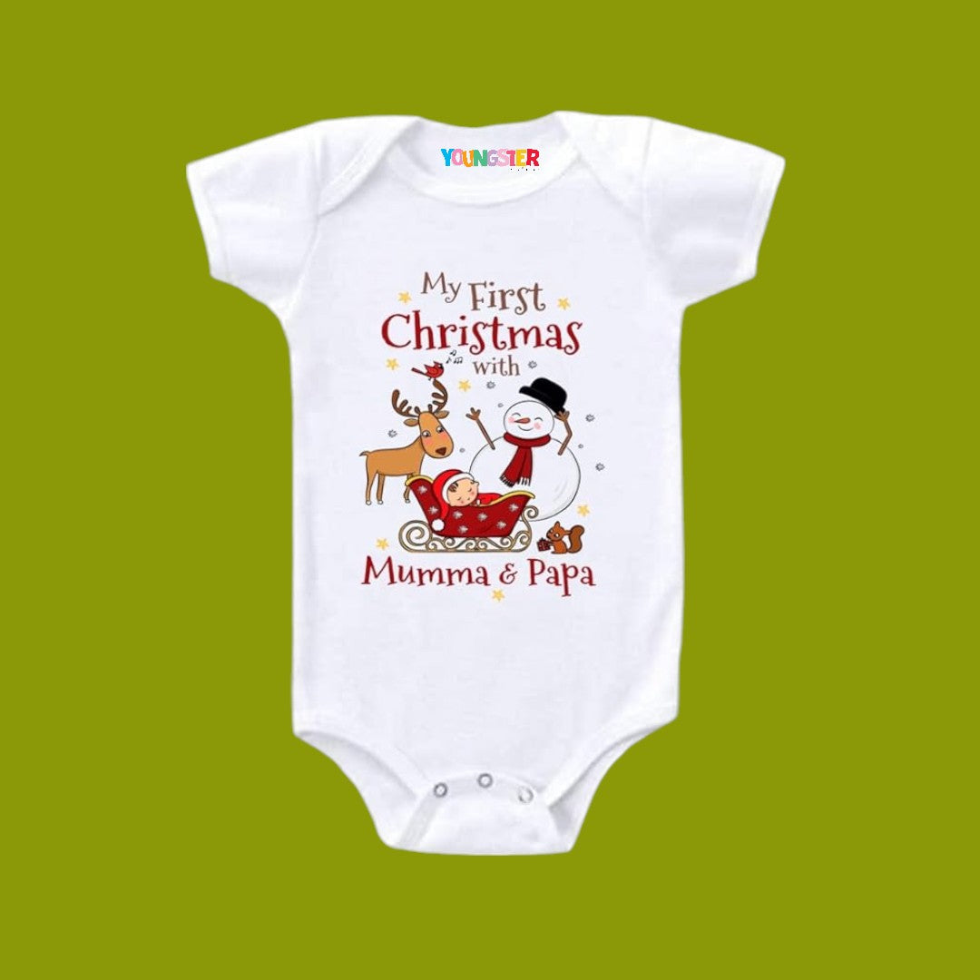 It'S My First Christmas Cute Unisex Romper / T-Shirt - With Custom Name