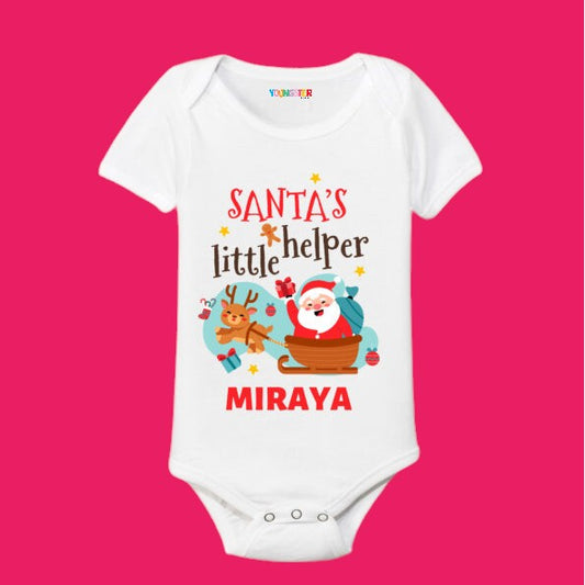 Santas little helper Christmas Unisex Romper 10 / T-Shirt - With Custom Name