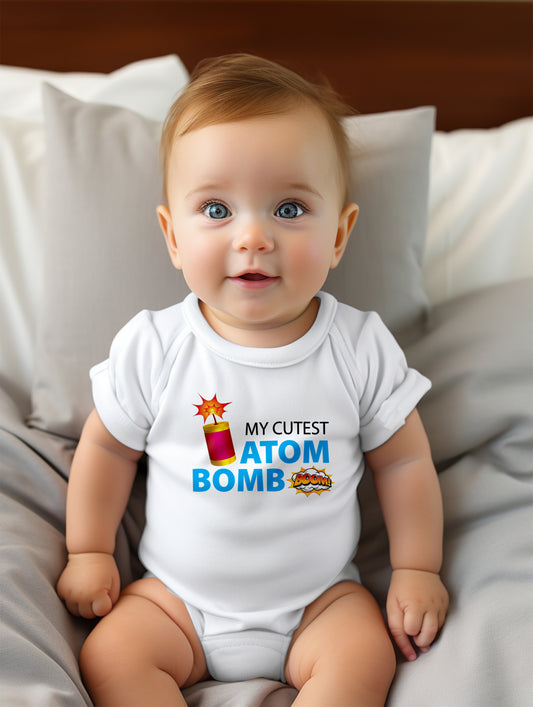 My Cutest Atom Bomb Baby Romper / Tshirt- with custom name