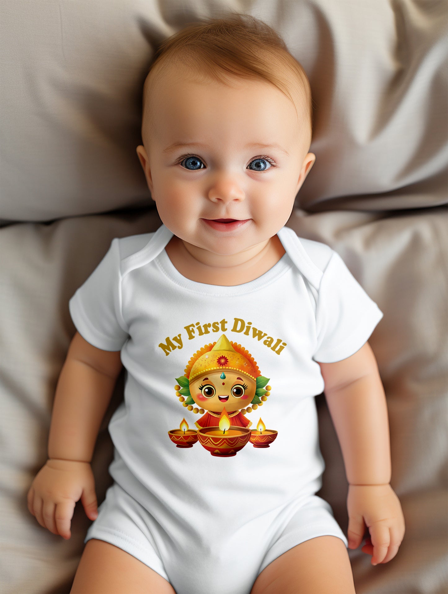 My First Diwali With Mom And Dad Unisex Baby Romper / Tshirt