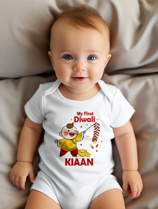 Happy Diwali  Romper / Tshirt- with custom name