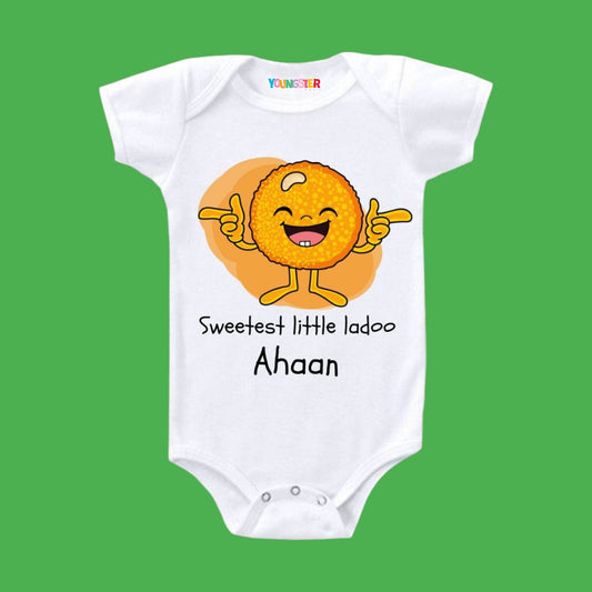 Sweetest Little Ladoo  Romper / T-Shirt - With Custom Name