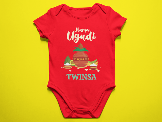 My first Ugadi Baby romper with customised name