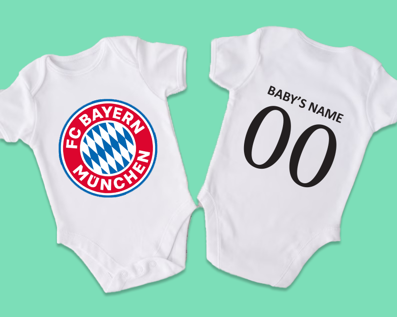 Bayern Munich Baby Romper with Customised Name and Number