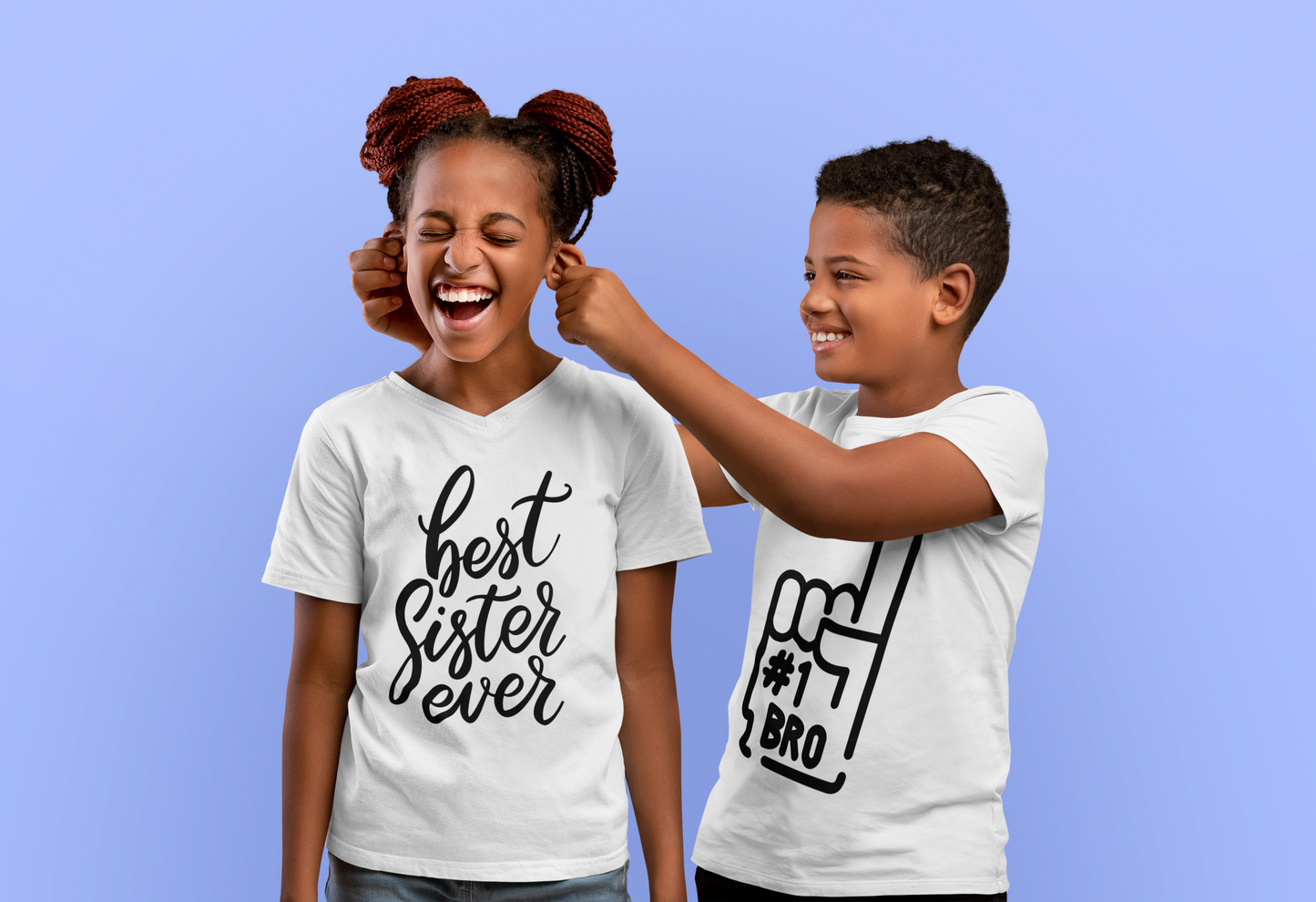 Best Sister & Number 1 Bro Combo T-shirts N