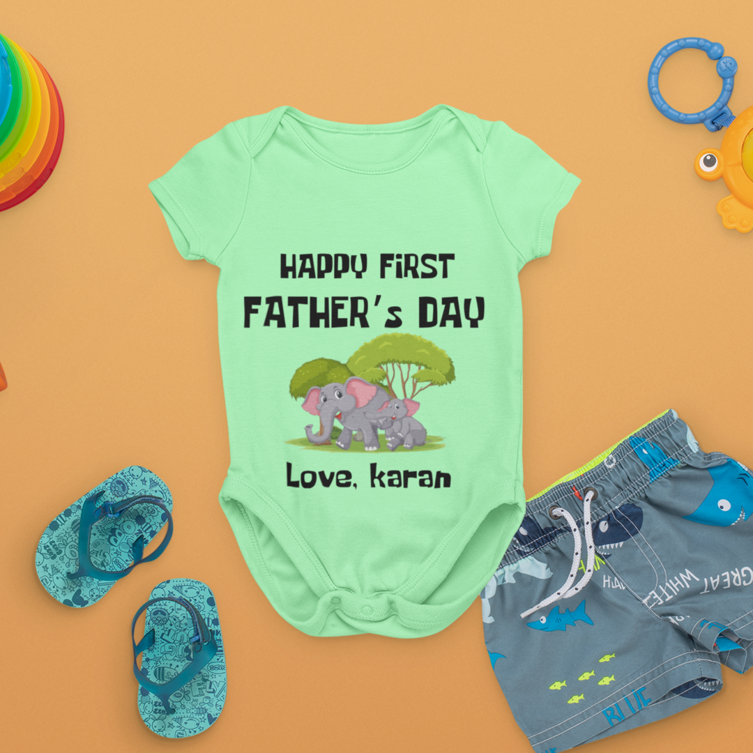 Happy Fathers Day (Elephant) With Custom Name