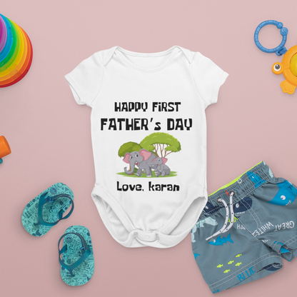 Happy Fathers Day (Elephant) With Custom Name