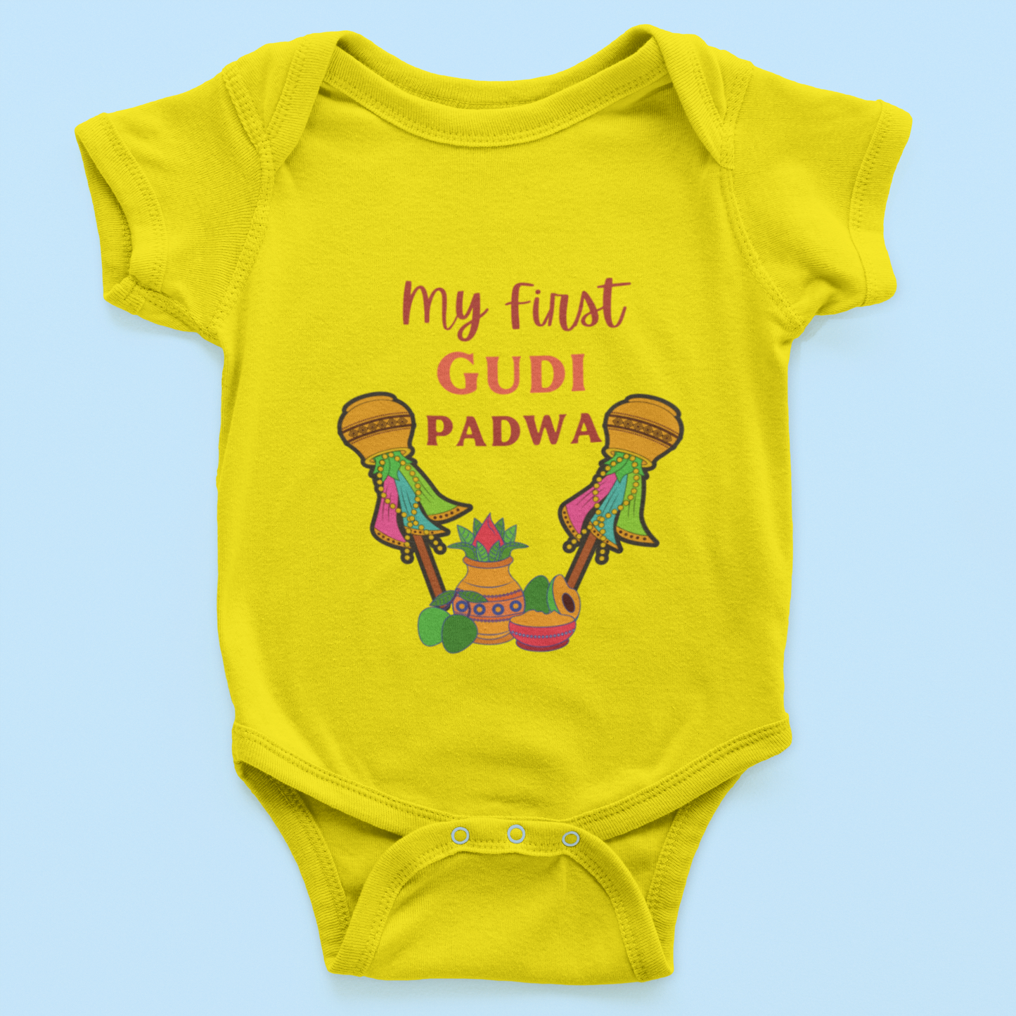 My first Gudi padwa Yellow baby Romper Unisex