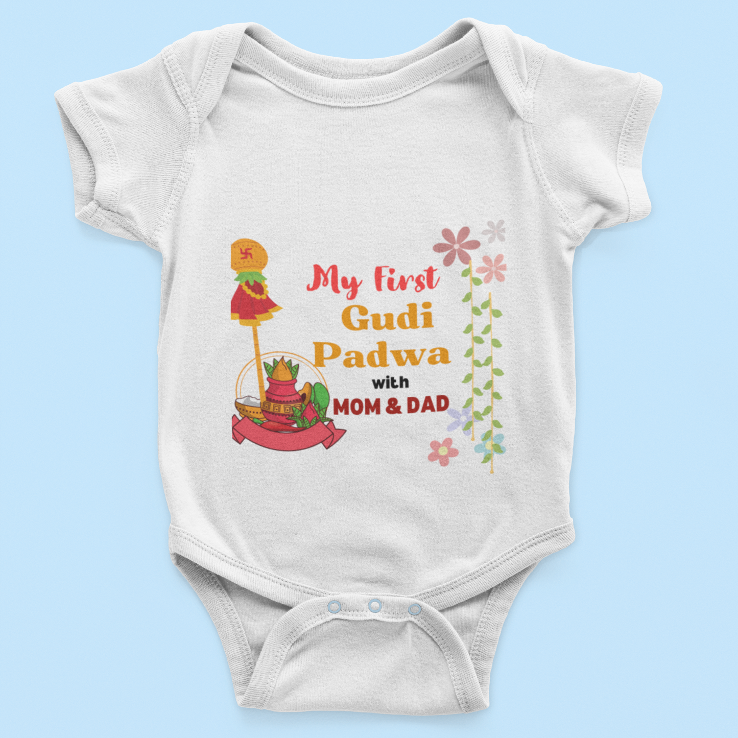 My first gudi padwa with mom and dad Baby romper