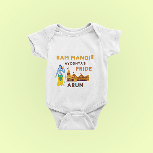 Ayodhya's Pride Baby Romper with Custom Name