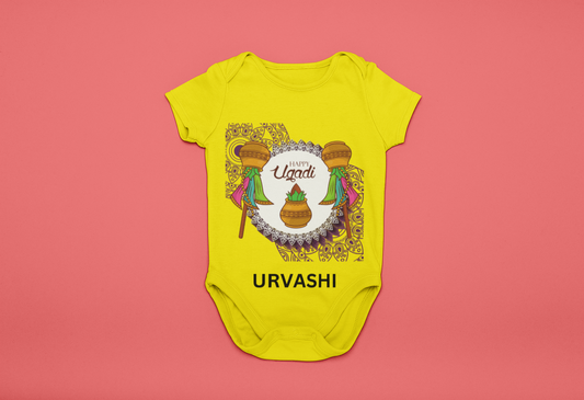 Happy Ugadi Baby Romper with custom name