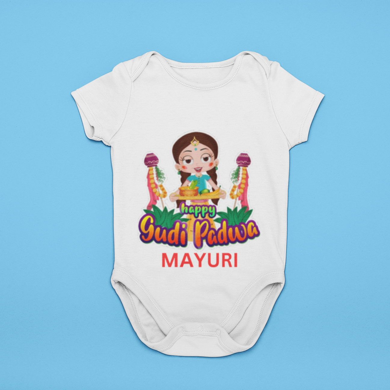 Happy Gudi Padwa Baby romper with custom name