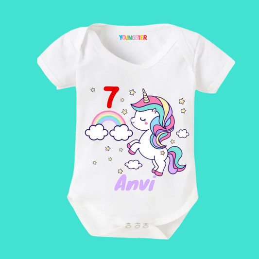 7 Months Birthday Baby Romper