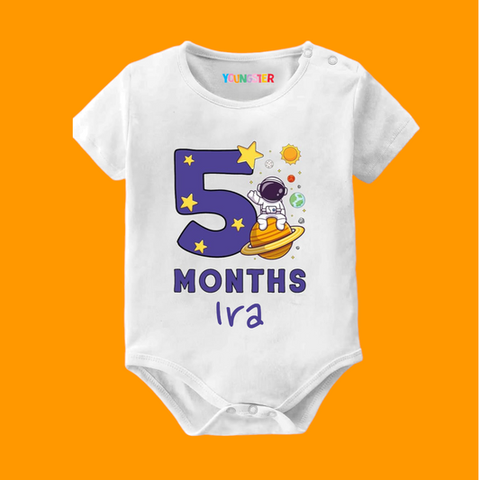 Happy 5 Months Space Theme Romper