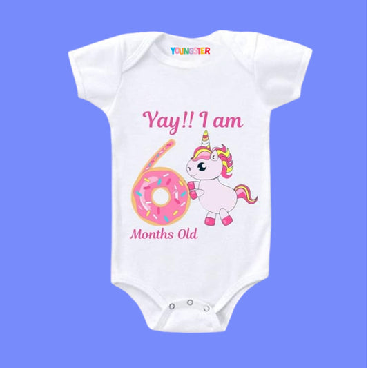 6th Month Birthday Romper - Monthly Birthday Special Outfit