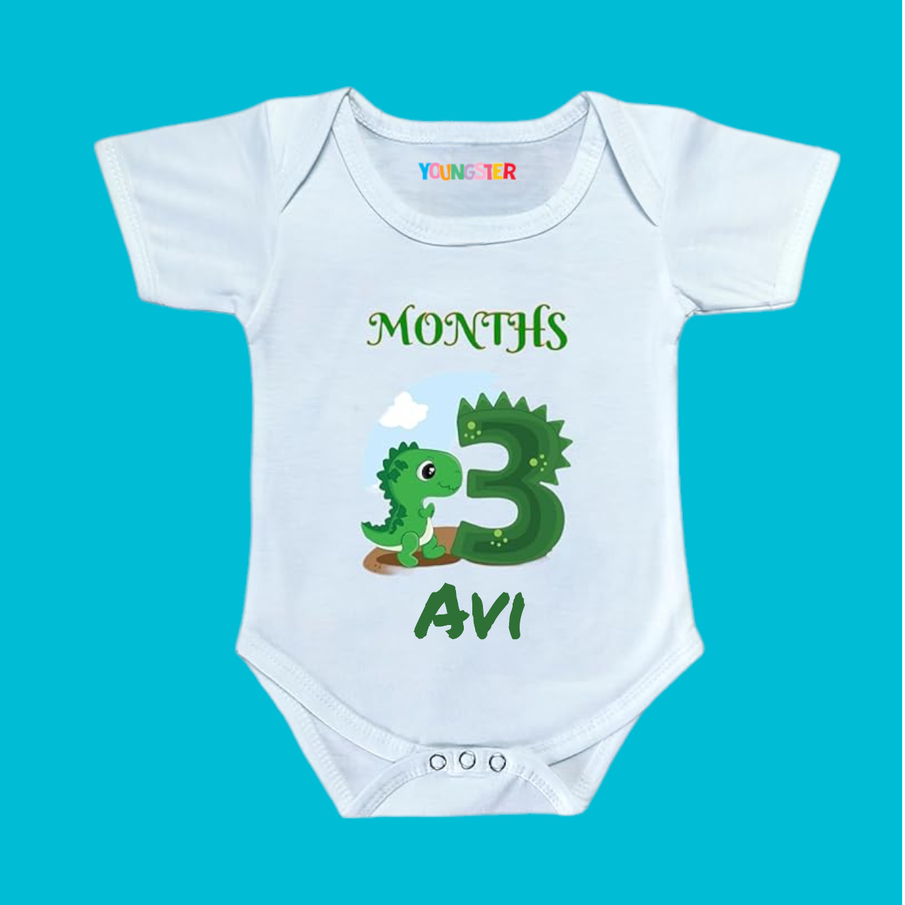 Crocodile Theme 3 Months Birthday Baby Romper