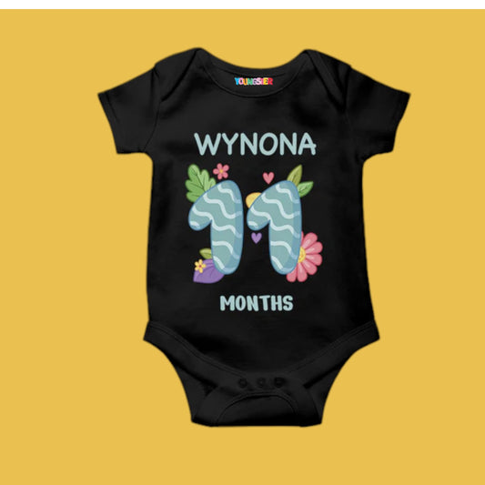 Bright Beginnings: Trendy 11-Month Birthday Baby Romper