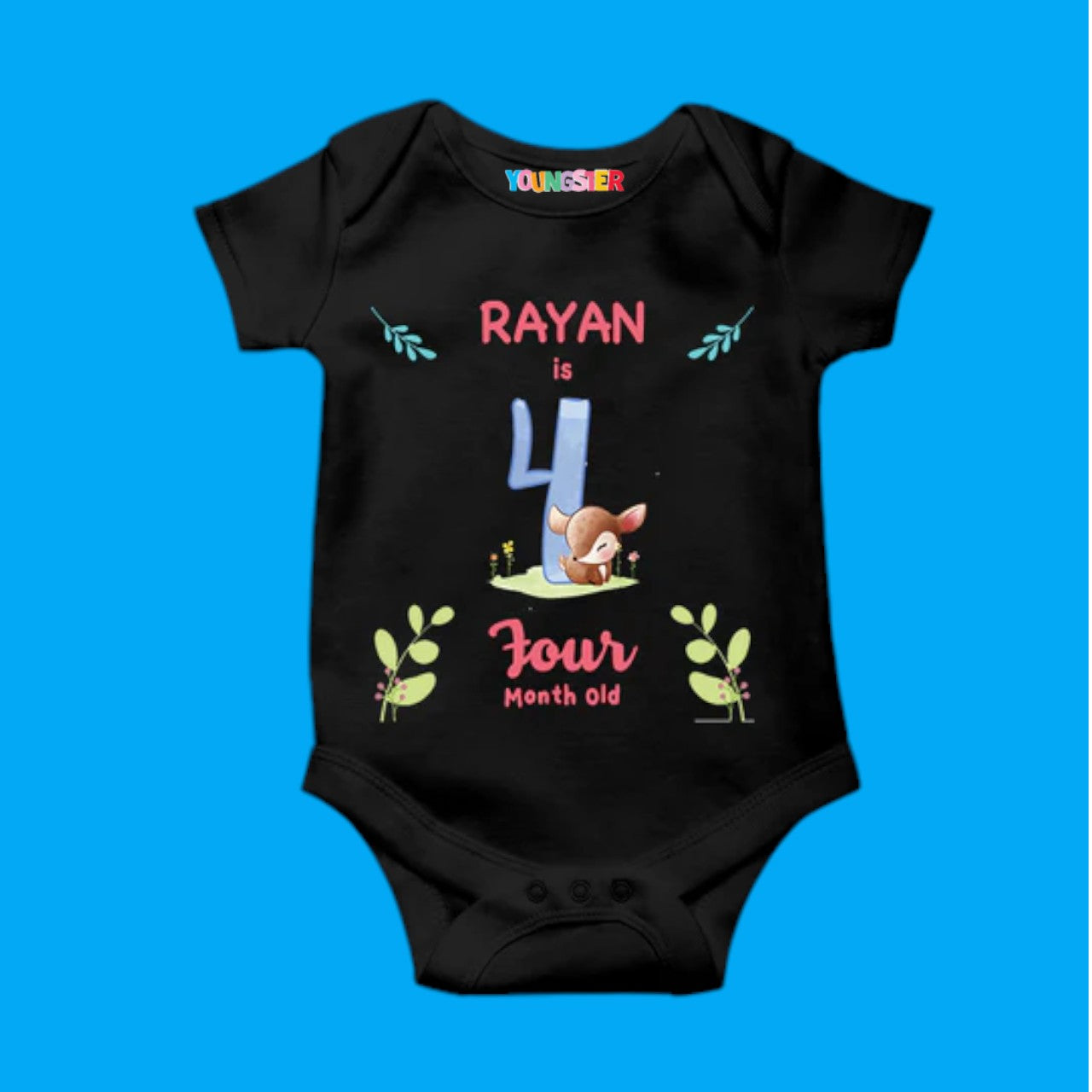 4 Months Birthday Unisex Baby Romper