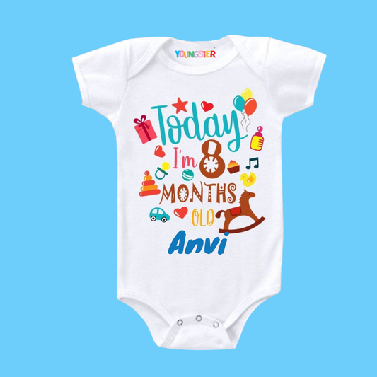 Chic 8-Month Birthday Romper