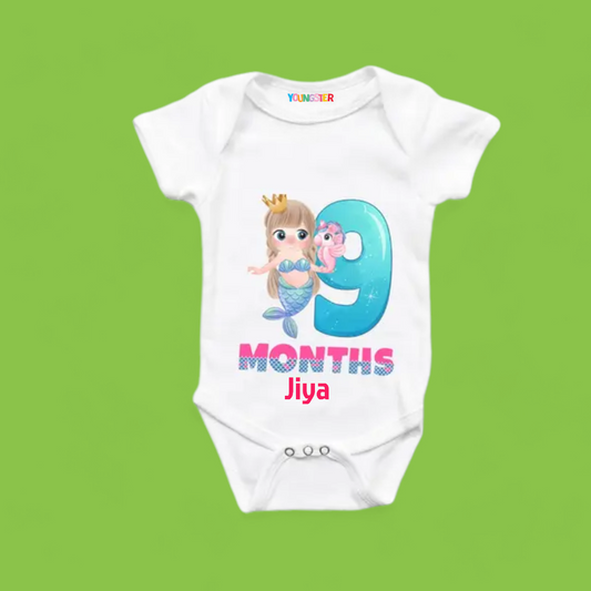 9 Months Monthly Milestone Birthday Unisex Cotton Baby Romper